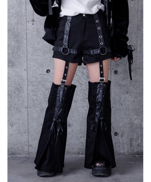 Amilige(アミリージュ)の「レースアップレッグウォーマー付きショートパンツ(その他パンツ・レディース・ブラック・MEDIUM/LARGE)」の5枚目の写真