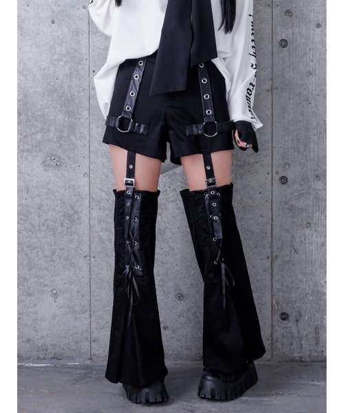 Amilige(アミリージュ)の「レースアップレッグウォーマー付きショートパンツ(その他パンツ・レディース・ブラック・MEDIUM/LARGE)」の6枚目の写真