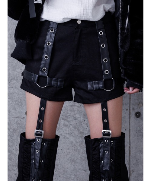 Amilige(アミリージュ)の「レースアップレッグウォーマー付きショートパンツ(その他パンツ・レディース・ブラック・MEDIUM/LARGE)」の7枚目の写真