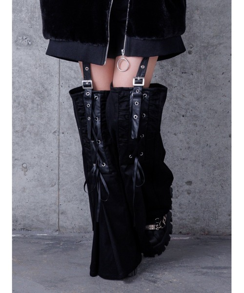 Amilige(アミリージュ)の「レースアップレッグウォーマー付きショートパンツ(その他パンツ・レディース・ブラック・MEDIUM/LARGE)」の8枚目の写真