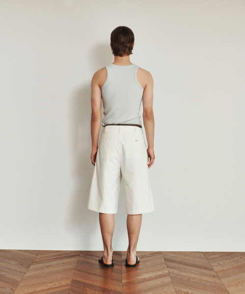 HEUTE（ホイテ）の「HET RIBBED SLIM SLEVELESS TOP (LIGHT GREY)（Tシャツ/カットソー・メンズ・ライトグレー・M/L）」の4枚目の写真