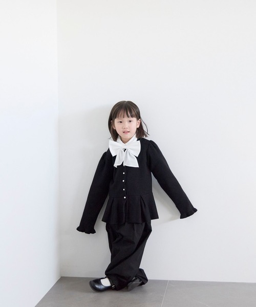 LOWRYS FARM（ローリーズファーム）の「ペプラムニットカーディガン　643076（カーディガン/ボレロ・キッズ・ブラック/チャコールグレー・150cm/140cm/130cm/120cm/110cm）」の10枚目の写真