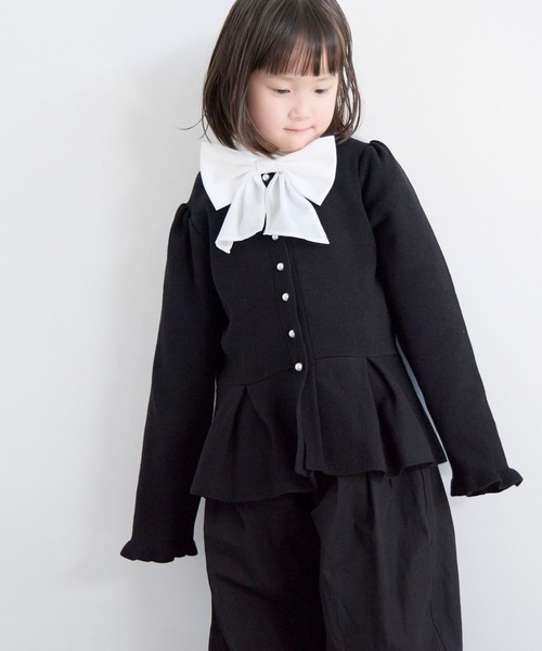 LOWRYS FARM（ローリーズファーム）の「ペプラムニットカーディガン　643076（カーディガン/ボレロ・キッズ・ブラック/チャコールグレー・150cm/140cm/130cm/120cm/110cm）」の14枚目の写真
