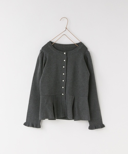 LOWRYS FARM（ローリーズファーム）の「ペプラムニットカーディガン　643076（カーディガン/ボレロ・キッズ・ブラック/チャコールグレー・150cm/140cm/130cm/120cm/110cm）」の9枚目の写真