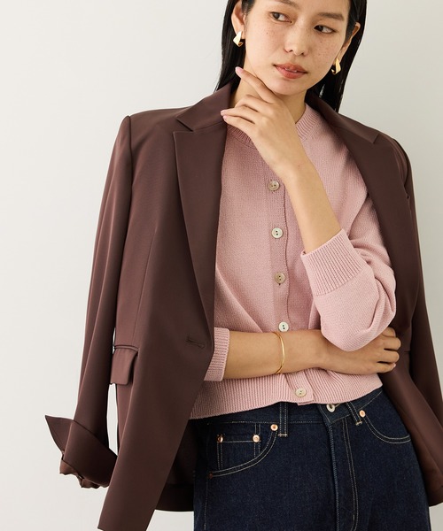 ROPE'（ロペ）の「オーガニックコットンニットカーディガン/イージーケア（カーディガン/ボレロ・レディース・ネイビー/レッド系その他2/ホワイト系その他3/ピンク・FREE）」の3枚目の写真