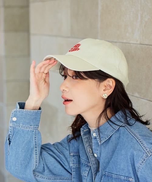 studio CLIP（スタディオクリップ）の「ガールズネームCAP（キャップ・レディース・アイボリー/グリーン/ブラウン・FREE）」の8枚目の写真