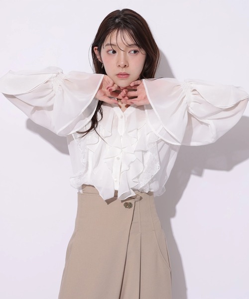 Rirandture(リランドチュール)の「レースフリルブラウス(シャツ/ブラウス・レディース・ライトイエロー/オフホワイト/ブルー系その他3・2)」の19枚目の写真