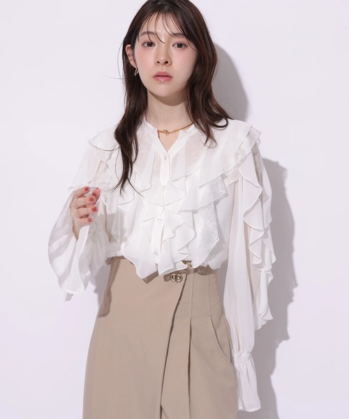 Rirandture(リランドチュール)の「レースフリルブラウス(シャツ/ブラウス・レディース・ライトイエロー/オフホワイト/ブルー系その他3・2)」の21枚目の写真