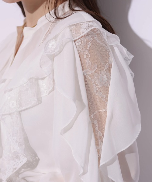 Rirandture(リランドチュール)の「レースフリルブラウス(シャツ/ブラウス・レディース・ライトイエロー/オフホワイト/ブルー系その他3・2)」の6枚目の写真