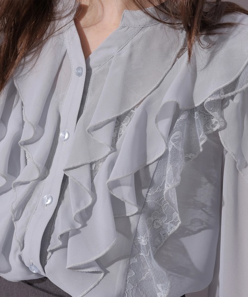 Rirandture(リランドチュール)の「レースフリルブラウス(シャツ/ブラウス・レディース・ライトイエロー/オフホワイト/ブルー系その他3・2)」の17枚目の写真