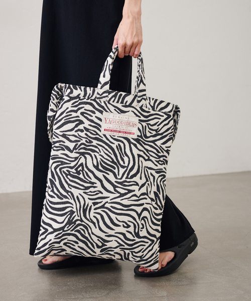 FRAMeWORK（フレームワーク）の「≪追加≫YA GOOD IDEAS BIG TAG FABRIC トート（トートバッグ・レディース・ベージュ/ホワイト・FREE）」の4枚目の写真