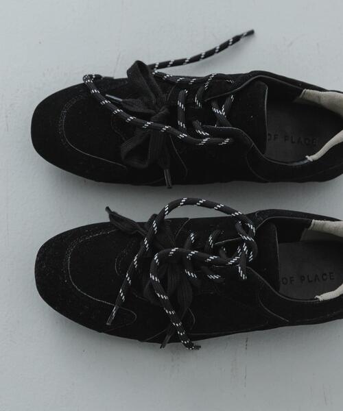 SENSE OF PLACE by URBAN RESEARCH（センスオブプレイスバイアーバンリサーチ）の「【S~Lサイズ/軽量】ツインコードフラットスニーカー（スニーカー・レディース・ベージュ/ピンク/ブラック・MEDIUM/SMALL/LARGE）」の6枚目の写真