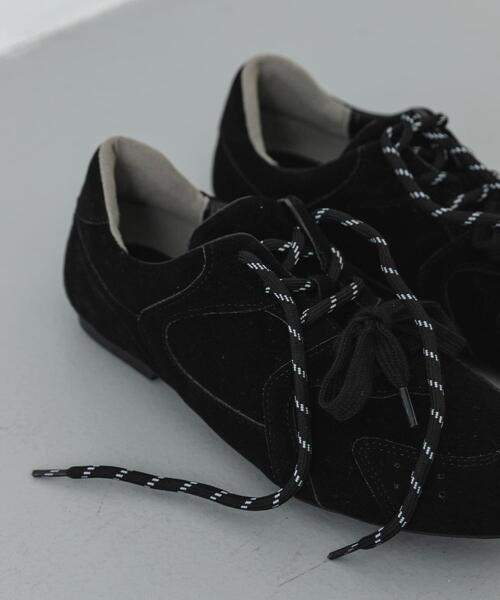 SENSE OF PLACE by URBAN RESEARCH（センスオブプレイスバイアーバンリサーチ）の「【S~Lサイズ/軽量】ツインコードフラットスニーカー（スニーカー・レディース・ベージュ/ピンク/ブラック・MEDIUM/SMALL/LARGE）」の7枚目の写真