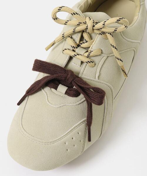 SENSE OF PLACE by URBAN RESEARCH（センスオブプレイスバイアーバンリサーチ）の「【S~Lサイズ/軽量】ツインコードフラットスニーカー（スニーカー・レディース・ベージュ/ピンク/ブラック・MEDIUM/SMALL/LARGE）」の19枚目の写真