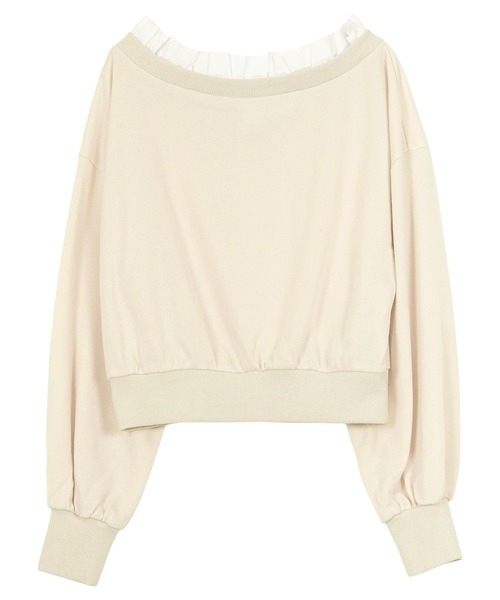 KOBE LETTUCE（コウベレタス）の「前後2wayフリルドッキングオフショルスウェット（スウェット・レディース・アイボリー/ブラック/グレー・M）」の13枚目の写真