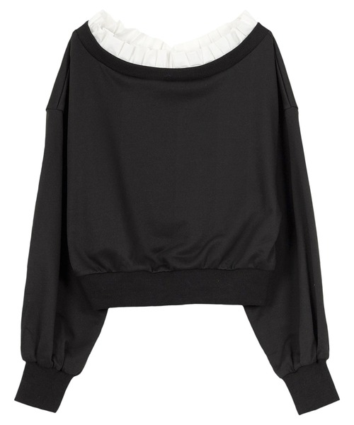 KOBE LETTUCE（コウベレタス）の「前後2wayフリルドッキングオフショルスウェット（スウェット・レディース・アイボリー/ブラック/グレー・M）」の14枚目の写真