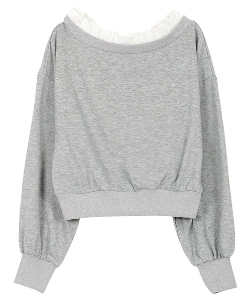 KOBE LETTUCE（コウベレタス）の「前後2wayフリルドッキングオフショルスウェット（スウェット・レディース・アイボリー/ブラック/グレー・M）」の15枚目の写真