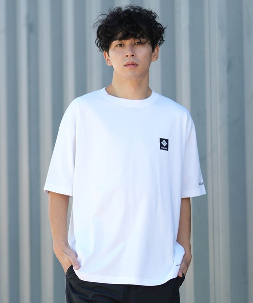 Columbia(コロンビア)の「columbia/コロンビア リラックスフィット綿混ショートスリーブTシャツ ムラサキ限定 PM0963(Tシャツ/カットソー・メンズ・ダークグリーン/グレイッシュベージュ/ホワイト×グリーン/ブラック×グリーン・XL/L/M/S)」の9枚目の写真