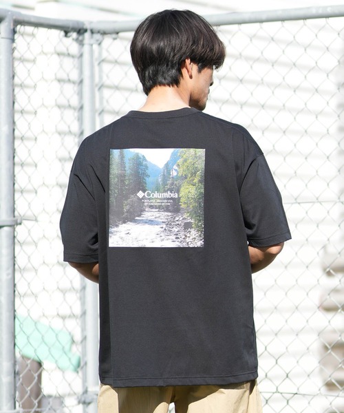 Columbia(コロンビア)の「columbia/コロンビア リラックスフィット綿混ショートスリーブTシャツ ムラサキ限定 PM0963(Tシャツ/カットソー・メンズ・ダークグリーン/グレイッシュベージュ/ホワイト×グリーン/ブラック×グリーン・XL/L/M/S)」の16枚目の写真