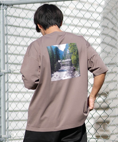 Columbia(コロンビア)の「columbia/コロンビア リラックスフィット綿混ショートスリーブTシャツ ムラサキ限定 PM0963(Tシャツ/カットソー・メンズ・ダークグリーン/グレイッシュベージュ/ホワイト×グリーン/ブラック×グリーン・XL/L/M/S)」の21枚目の写真