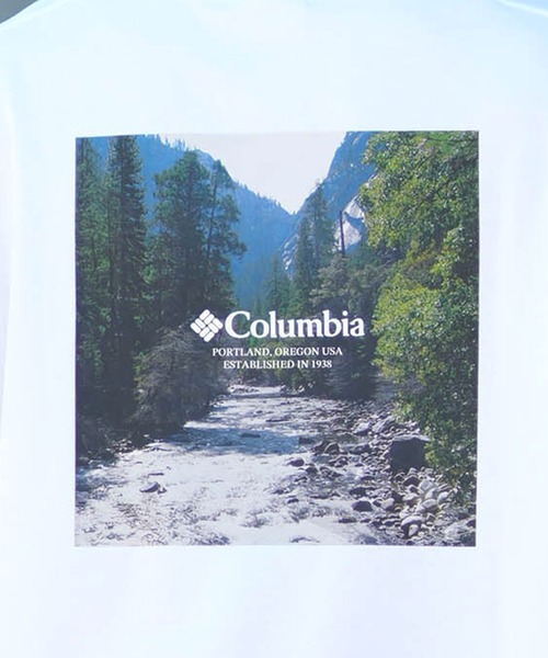 Columbia(コロンビア)の「columbia/コロンビア リラックスフィット綿混ショートスリーブTシャツ ムラサキ限定 PM0963(Tシャツ/カットソー・メンズ・ダークグリーン/グレイッシュベージュ/ホワイト×グリーン/ブラック×グリーン・XL/L/M/S)」の14枚目の写真