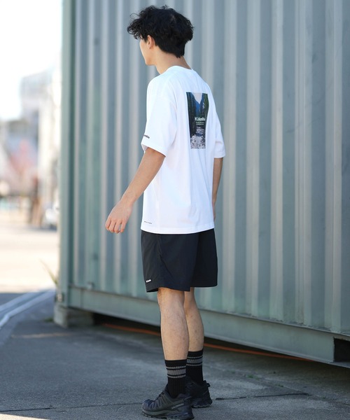 Columbia(コロンビア)の「columbia/コロンビア リラックスフィット綿混ショートスリーブTシャツ ムラサキ限定 PM0963(Tシャツ/カットソー・メンズ・ダークグリーン/グレイッシュベージュ/ホワイト×グリーン/ブラック×グリーン・XL/L/M/S)」の12枚目の写真