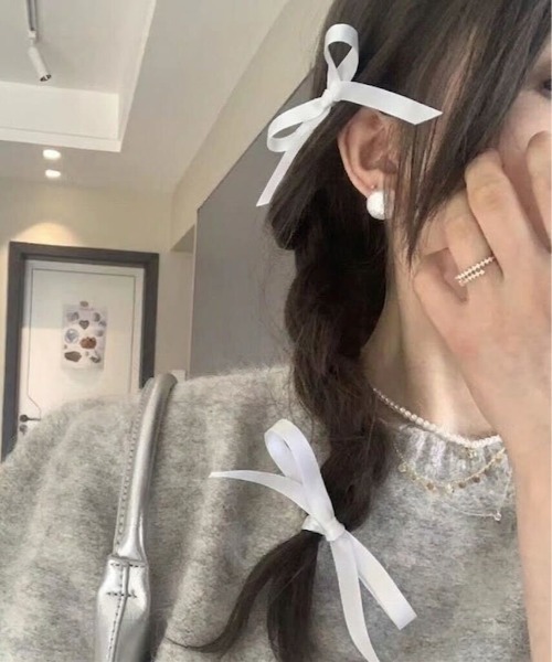 セール】【26年春夏新作】【4点セット】リボンヘアクリップセット