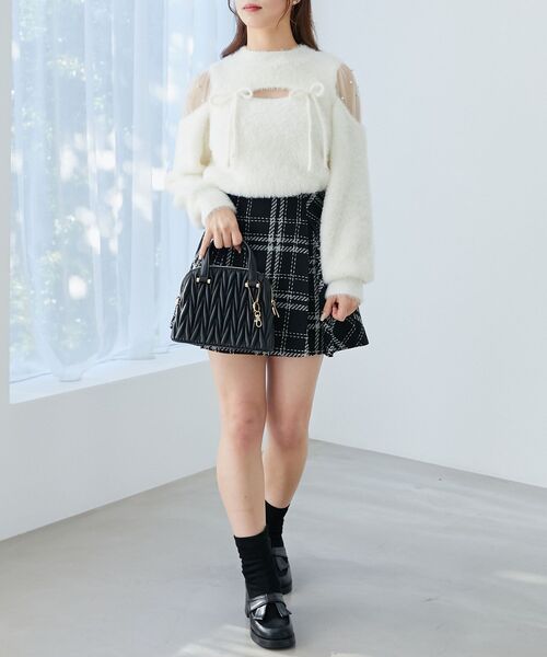 MAJESTIC LEGON（マジェスティックレゴン）の「ボックスプリーツフレアミニスカパン（スカート・レディース・ホワイト系その他2・MEDIUM）」の12枚目の写真