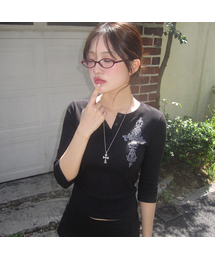 [UNISEX]SIM CROSS ヘンリーネック ロングスリーブ Tシャツ_3カラー