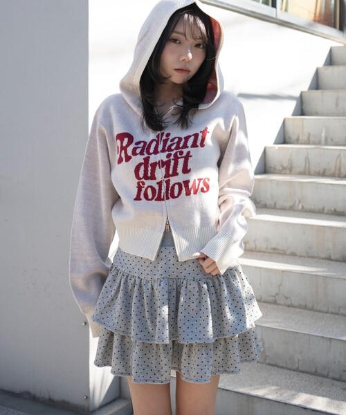 WEGO（ウィゴー）の「WEGO/【26年春新作】グラフィックジャガードニットZIPパーカー（パーカー・レディース・アイボリー/ブラウン/グレー・FREE）」の2枚目の写真