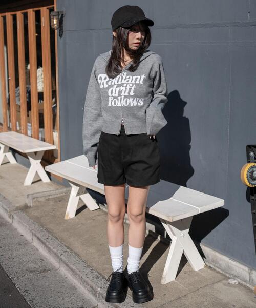 WEGO（ウィゴー）の「WEGO/【26年春新作】グラフィックジャガードニットZIPパーカー（パーカー・レディース・アイボリー/ブラウン/グレー・FREE）」の5枚目の写真