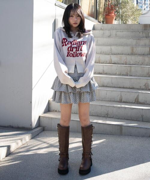 WEGO（ウィゴー）の「WEGO/【26年春新作】グラフィックジャガードニットZIPパーカー（パーカー・レディース・アイボリー/ブラウン/グレー・FREE）」の4枚目の写真