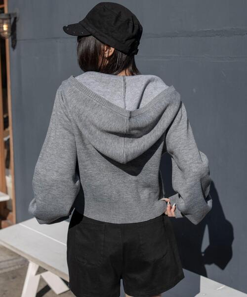 WEGO（ウィゴー）の「WEGO/【26年春新作】グラフィックジャガードニットZIPパーカー（パーカー・レディース・アイボリー/ブラウン/グレー・FREE）」の18枚目の写真