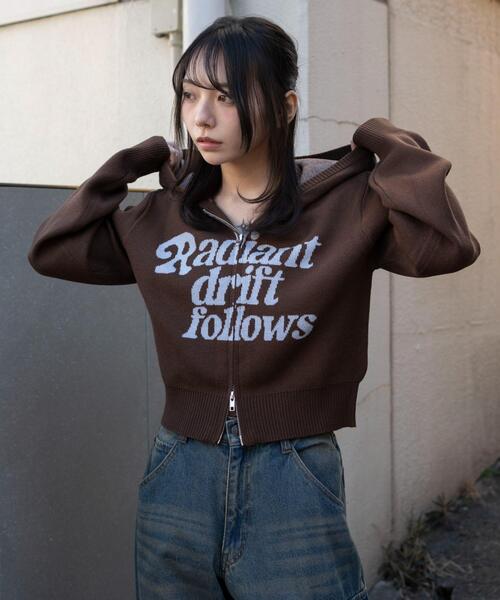 WEGO（ウィゴー）の「WEGO/【26年春新作】グラフィックジャガードニットZIPパーカー（パーカー・レディース・アイボリー/ブラウン/グレー・FREE）」の20枚目の写真