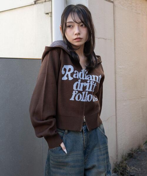 WEGO（ウィゴー）の「WEGO/【26年春新作】グラフィックジャガードニットZIPパーカー（パーカー・レディース・アイボリー/ブラウン/グレー・FREE）」の21枚目の写真