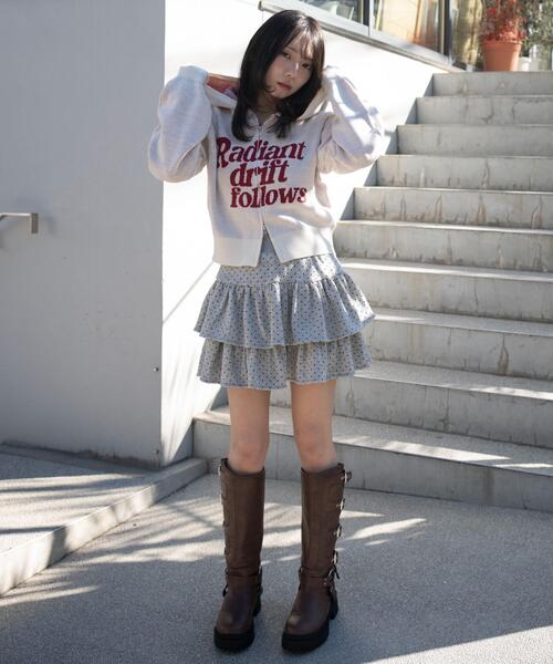 WEGO（ウィゴー）の「WEGO/【26年春新作】グラフィックジャガードニットZIPパーカー（パーカー・レディース・アイボリー/ブラウン/グレー・FREE）」の13枚目の写真