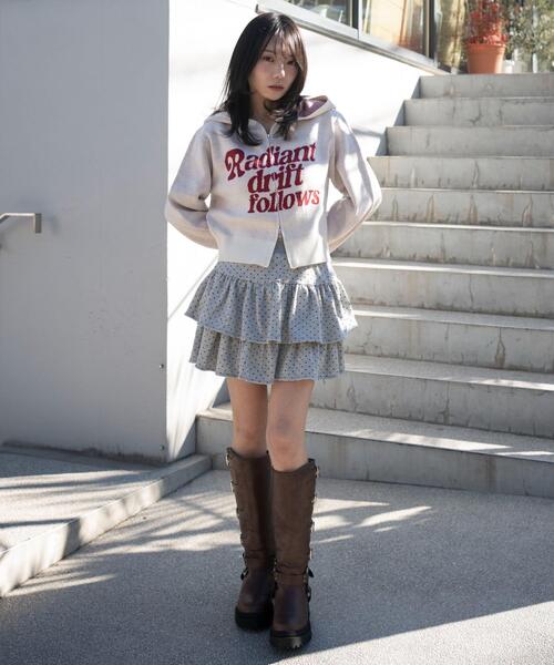 WEGO（ウィゴー）の「WEGO/【26年春新作】グラフィックジャガードニットZIPパーカー（パーカー・レディース・アイボリー/ブラウン/グレー・FREE）」の14枚目の写真