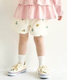 apres les cours | ハート・フラワー刺繍ショートパンツ_ジュニア対応(その他パンツ)