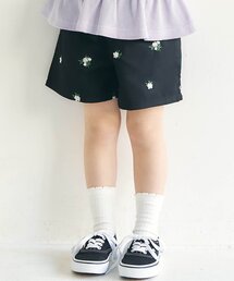 apres les cours | ハート・フラワー刺繍ショートパンツ_ジュニア対応(その他パンツ)