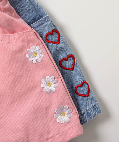 apres les cours（アプレレクール）の「ハート・フラワー刺繍ショートパンツ_ジュニア対応（その他パンツ・キッズ・サーモンピンク/ブルー/アイボリー/サックスブルー/ブラック・140/130/120/110/100/90/80）」の13枚目の写真