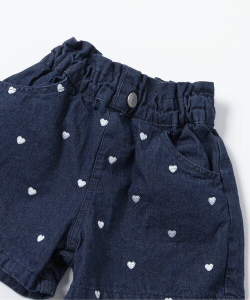 apres les cours（アプレレクール）の「ハート・フラワー刺繍ショートパンツ_ジュニア対応（その他パンツ・キッズ・サーモンピンク/ブルー/アイボリー/サックスブルー/ブラック・140/130/120/110/100/90/80）」の16枚目の写真