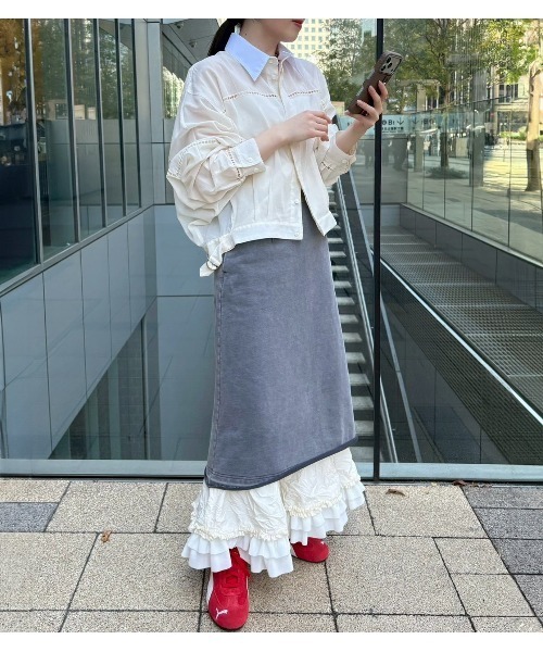 IRENENNE(アイレネ)の「シアーシャツブルゾン / Sheer Shirt Blouson(シャツ/ブラウス・レディース・ブラック/ホワイト・36)」の10枚目の写真