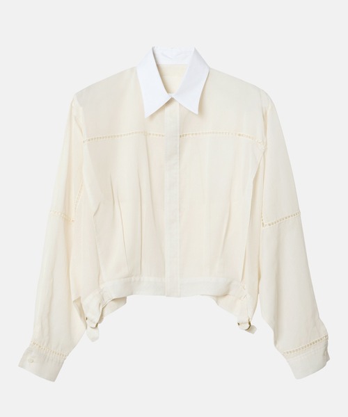 IRENENNE(アイレネ)の「シアーシャツブルゾン / Sheer Shirt Blouson(シャツ/ブラウス・レディース・ブラック/ホワイト・36)」の9枚目の写真
