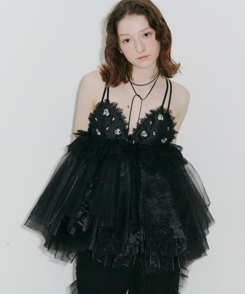 J1U by LA BELLE ETUDE(ジユウバイラベルエチュード)の「ビジュ×レースビスチェ(その他トップス・レディース・ライトブルー/ライトベージュ/ブラック/チャコールグレー・FREE)」の19枚目の写真