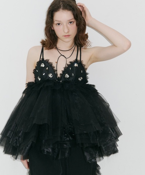J1U by LA BELLE ETUDE(ジユウバイラベルエチュード)の「ビジュ×レースビスチェ(その他トップス・レディース・ライトブルー/ライトベージュ/ブラック/チャコールグレー・FREE)」の20枚目の写真