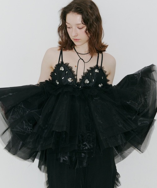 J1U by LA BELLE ETUDE(ジユウバイラベルエチュード)の「ビジュ×レースビスチェ(その他トップス・レディース・ライトブルー/ライトベージュ/ブラック/チャコールグレー・FREE)」の21枚目の写真