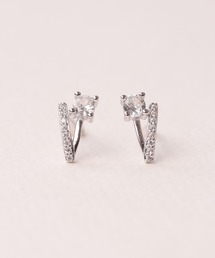 【WEB限定】silver925 キュービックジルコニアポイント V字ピアス