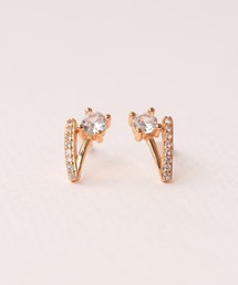 NOIR DE POUPEE | 【WEB限定】silver925 キュービックジルコニアポイント V字ピアス(ピアス(両耳用))