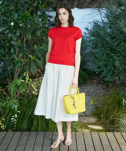 DRESSTERIOR（ドレステリア）の「【ウォッシャブル】コットンシルクフレンチスリーブニット（ニット/セーター・レディース・グリーン/ブラック/レッド系1・36/38/40）」の14枚目の写真