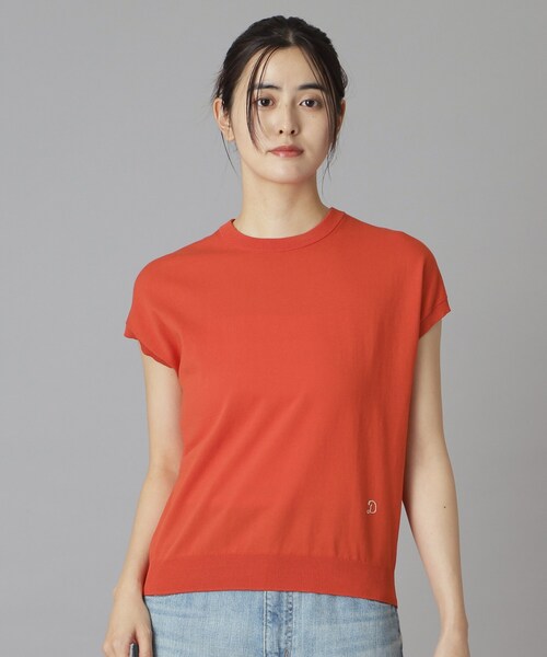 DRESSTERIOR（ドレステリア）の「【ウォッシャブル】コットンシルクフレンチスリーブニット（ニット/セーター・レディース・グリーン/ブラック/レッド系1・36/38/40）」の15枚目の写真